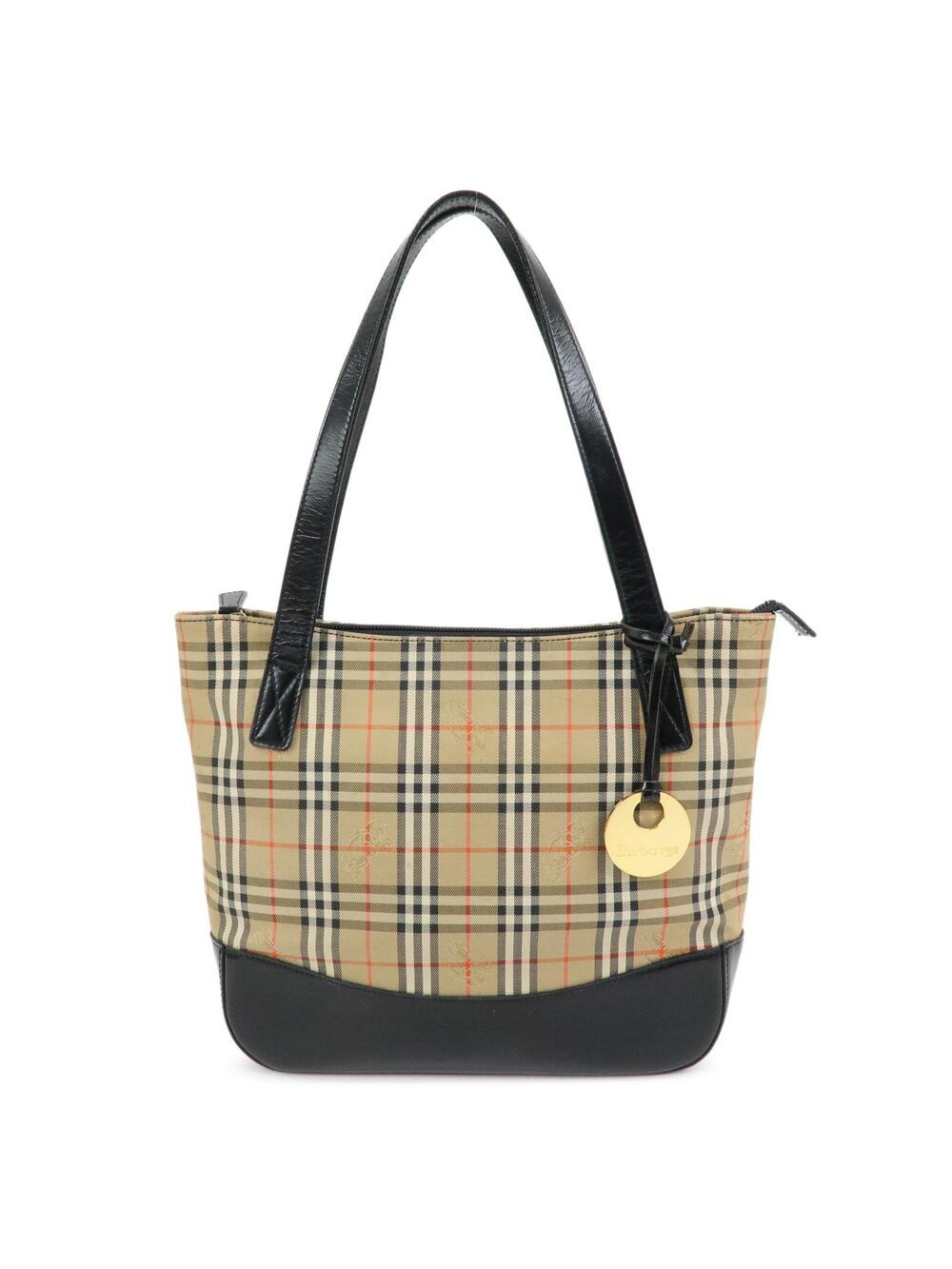 Burberry Canvas Leather Nova Plaid Tote #365115B25B